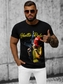 Camiseta de hombre negra OZONEE O/T129/3