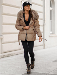 Chaqueta de mujer beige OZONEE JS/16M9206/62