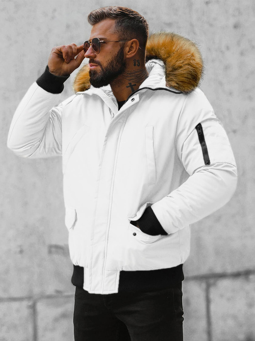 Chaqueta de hombre blanca OZONEE JS/M2019/281