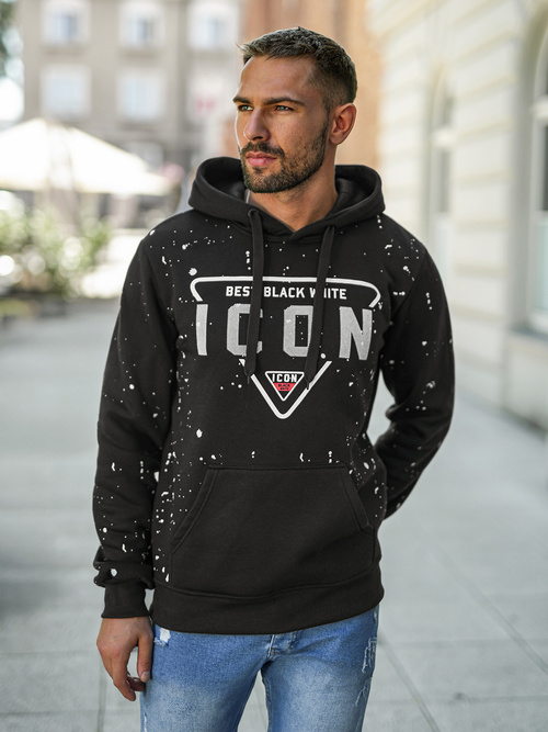 Sudadera de hombre negra OZONEE JS/8B1737/3