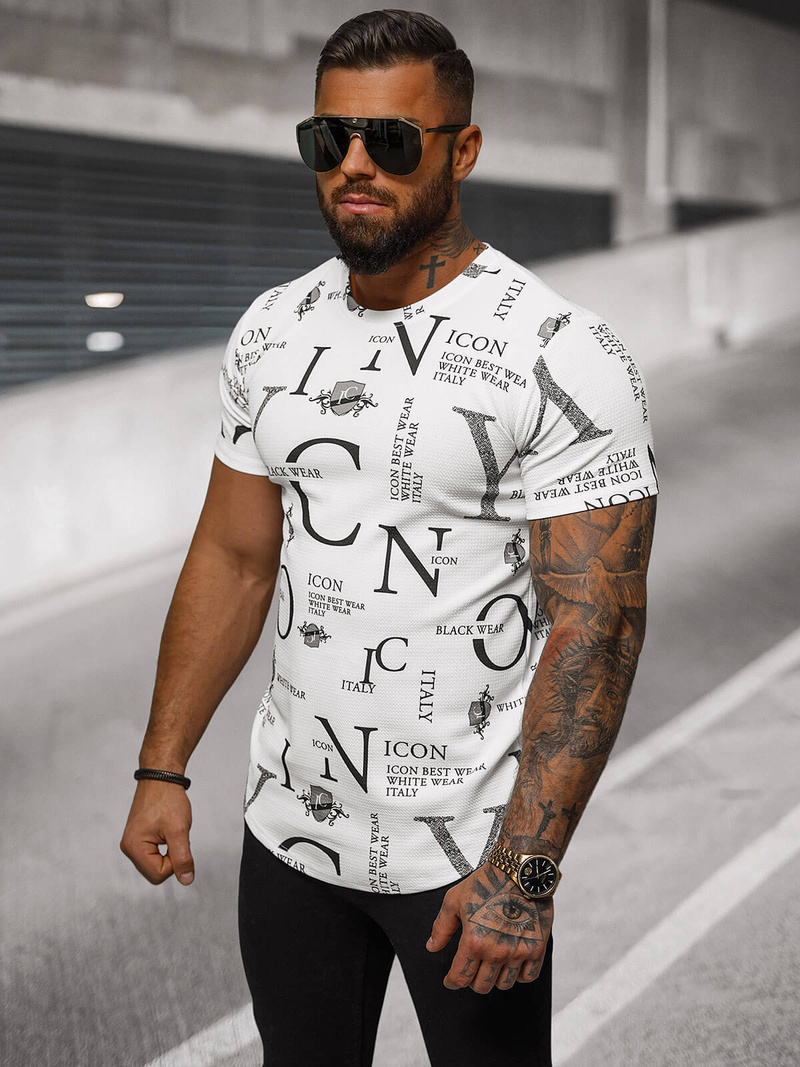 Camiseta de hombre blanco OZONEE O/T6482