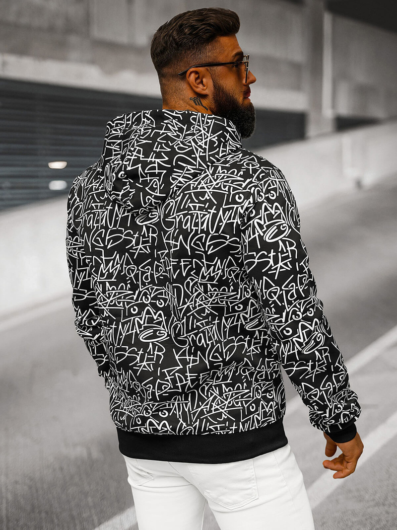 Sudadera de hombre negra OZONEE JS/8B1183/3