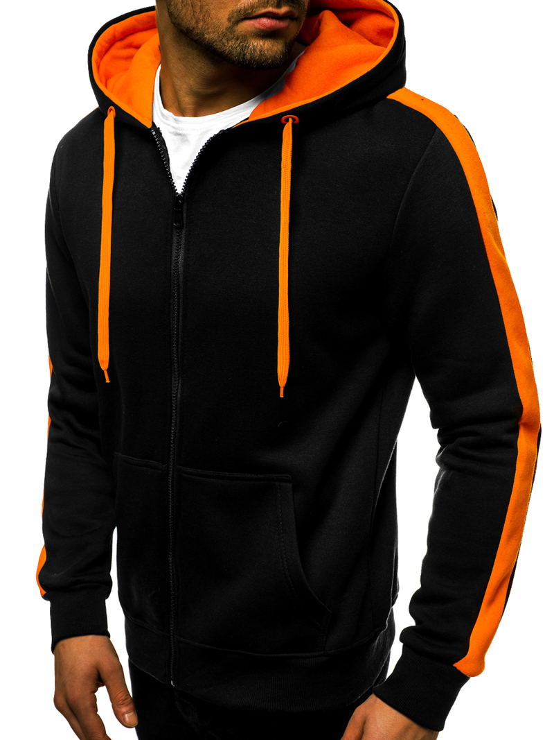 Sudadera de hombre negro-naranja OZONEE JS/2015
