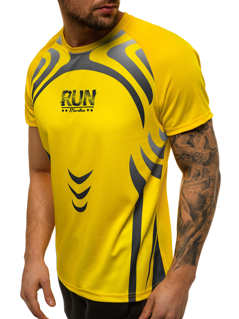Camiseta de hombre amarillo OZONEE JS/KS2062