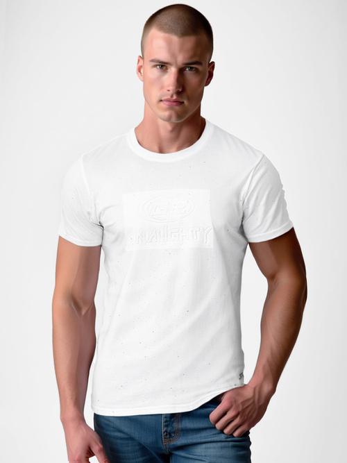 Camiseta de hombre blanco OZONEE O/QQ1390Z