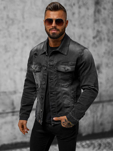 Chaqueta vaquera de hombre negra OZONEE NB/MJ506NZ