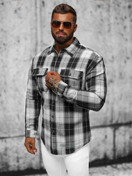 Camisa de hombre negro OZONEE NB/MC727N