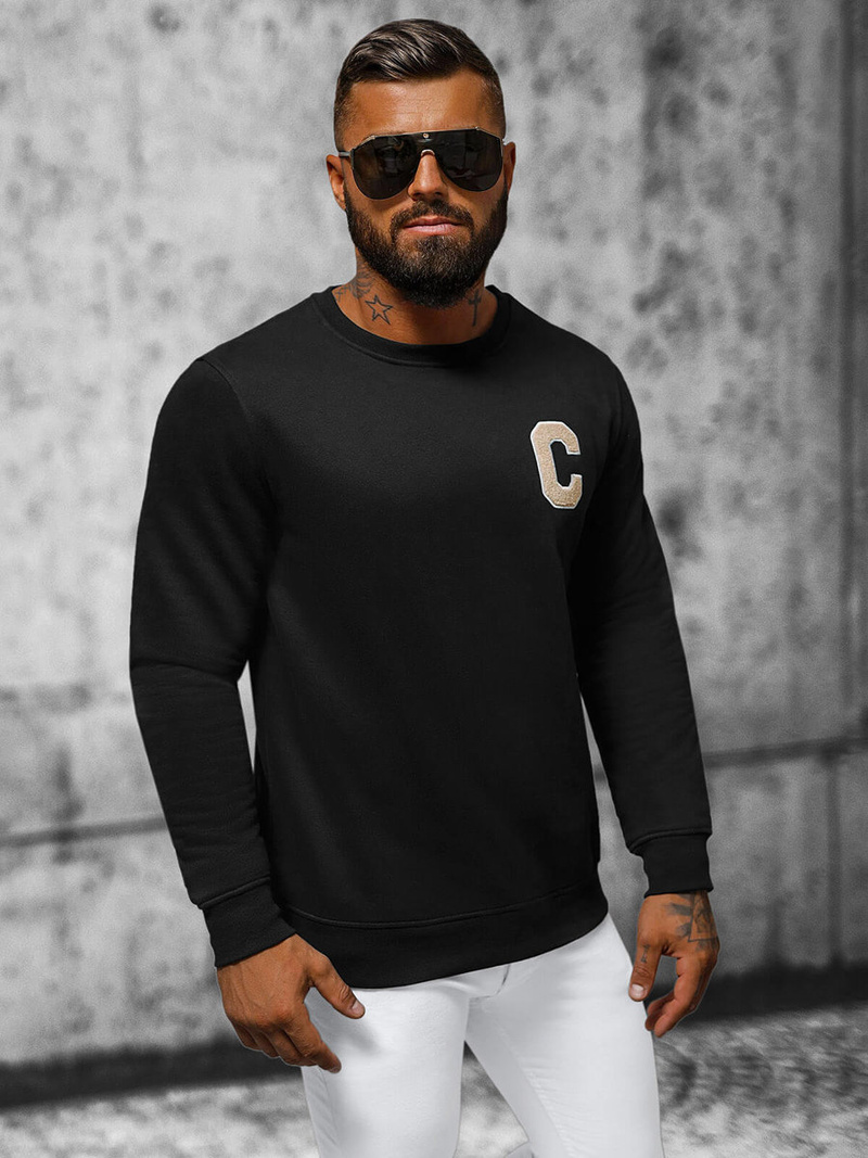 Sudadera de hombre negra OZONEE NB/MF2019