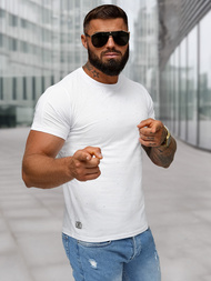 Camiseta de hombre blanco OZONEE O/QQ1388