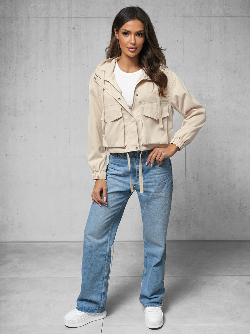 Chaqueta de mujer beige OZONEE O/G118