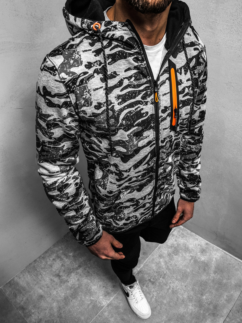 Sudadera de hombre gris OZONEE JS/DD99-20Z