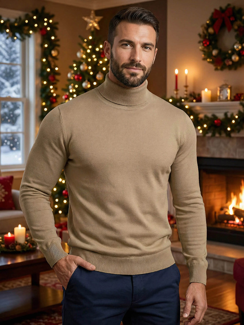 Jersey de hombre camel OZONEE V/V24504Z