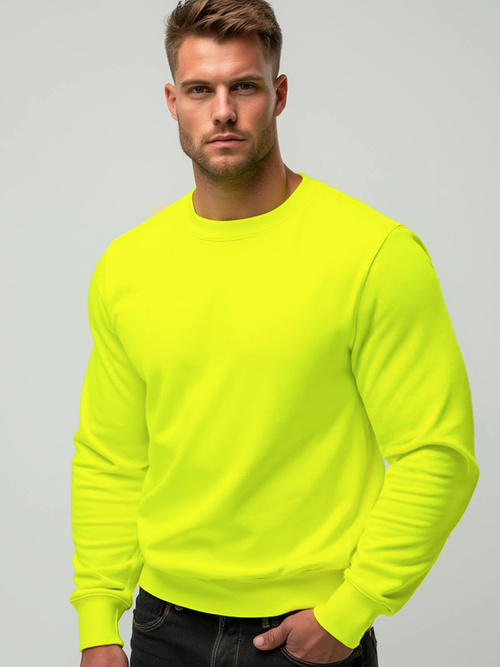 Sudadera de hombre neón amarilla OZONEE JS/2001-10Z