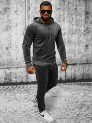 Chándal velour de hombre grafito OZONEE JS/8C1171/6