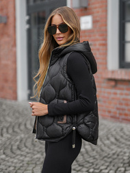 Chaleco de mujer negra OZONEE O/5M3235/392