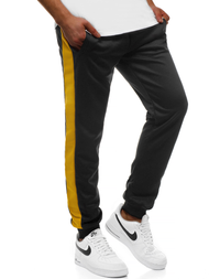 Pantalón de chándal de hombre negro amarillo OZONEE JS/JZ11003