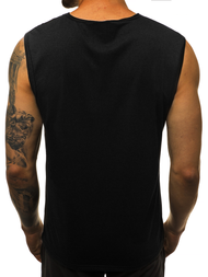 Camiseta sin mangas de hombre negra OZONEE JS/KS2078