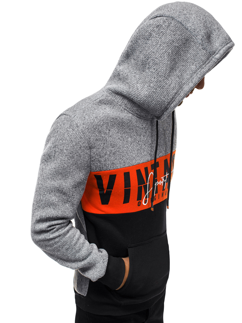 Sudadera de hombre amarillo gris OZONEE JS/KS1911Z