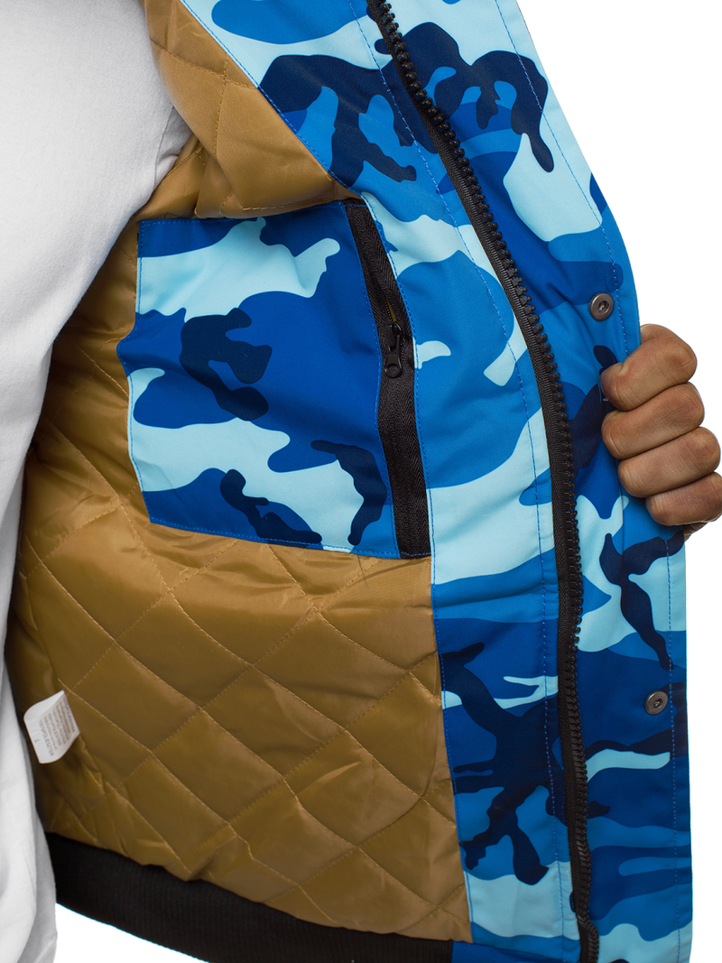 Chaqueta de hombre camo-azul OZONEE JS/2019005