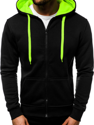 Sudadera de hombre negra-celadón OZONEE JS/2013