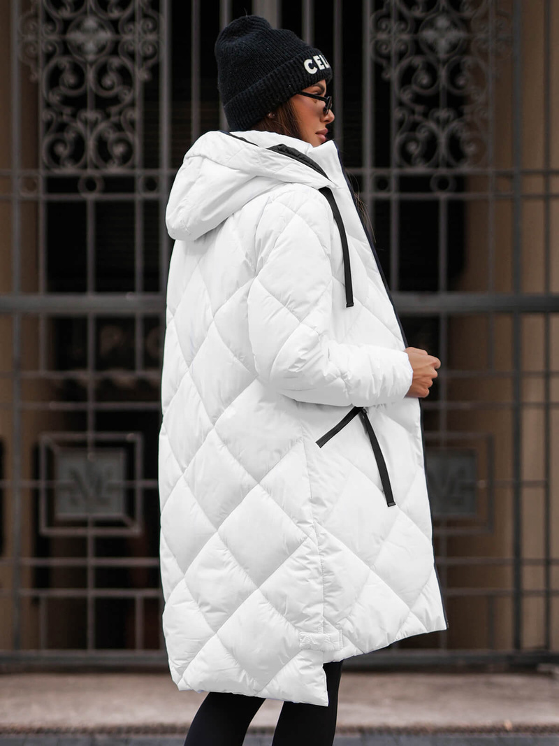 Chaqueta de mujer blanca OZONEE JS/5M3168/281Z