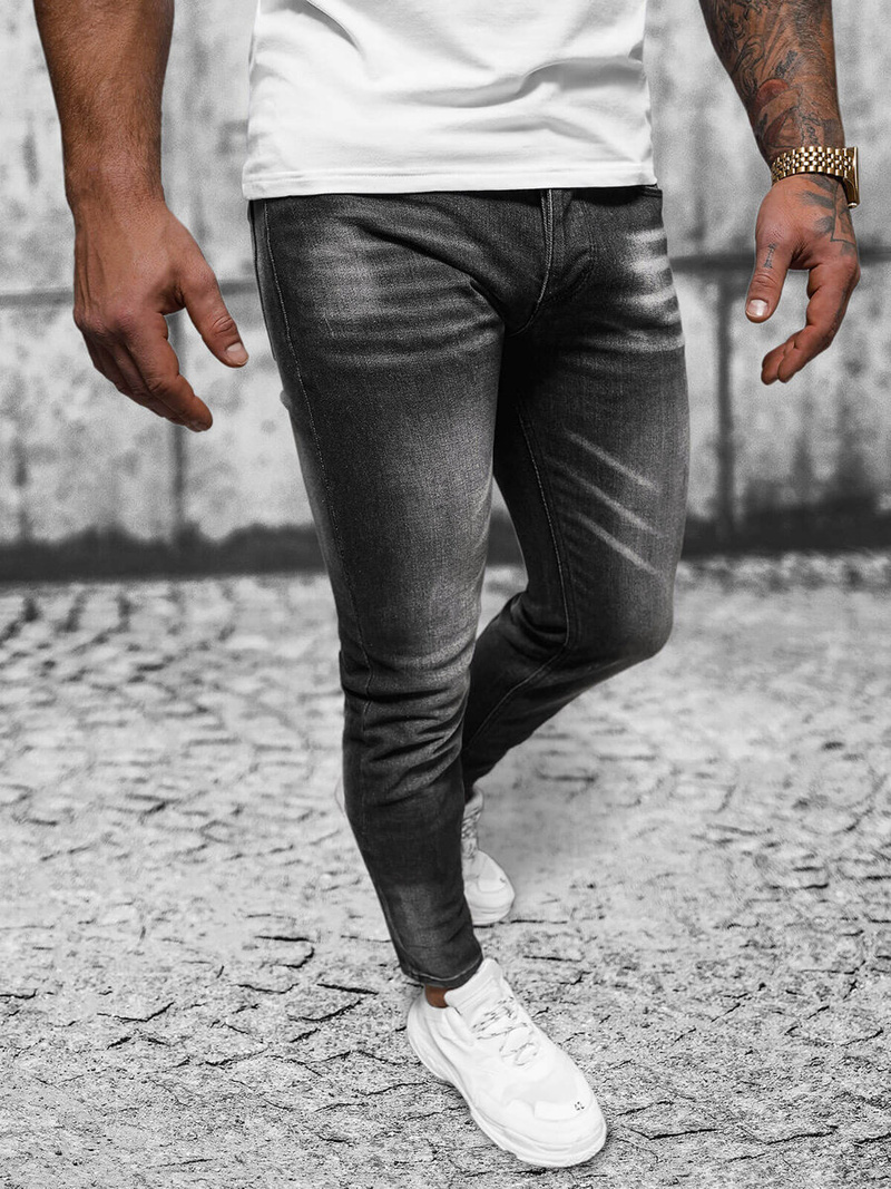Vaqueros de hombre negras OZONEE NB/MP0199N