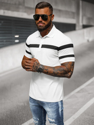 Polo de hombre blanca OZONEE NB/MT3108