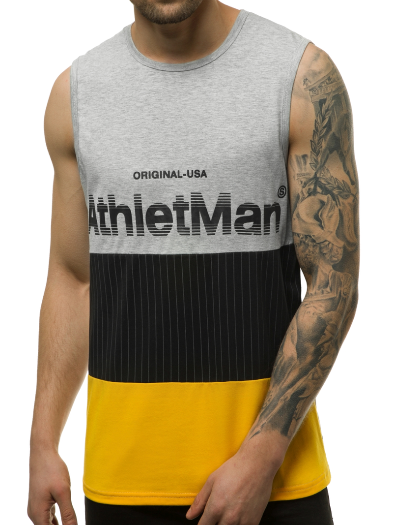 Camiseta sin mangas de hombre gris OZONEE JS/SS11065