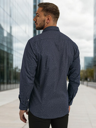 Camisa de hombre azul marino OZONEE V/V186