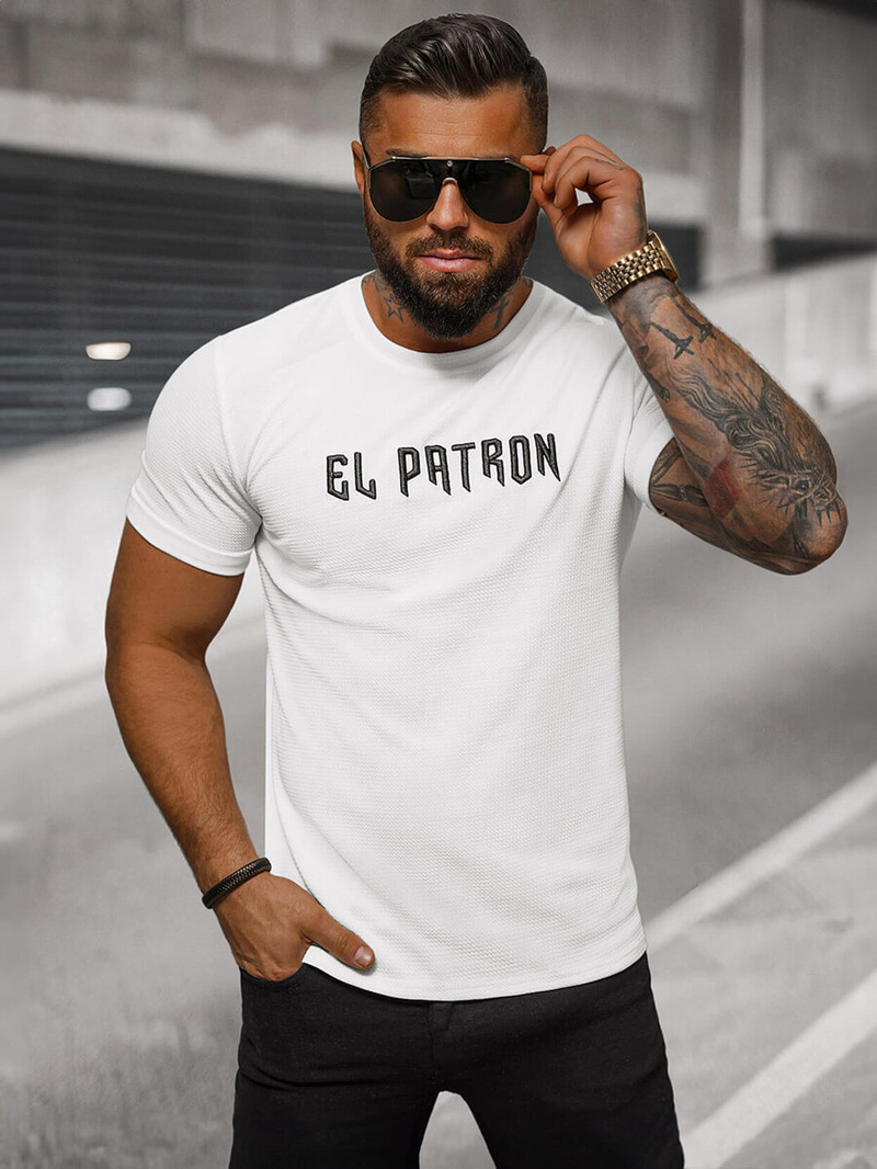 Camiseta de hombre blanco OZONEE O/T7283