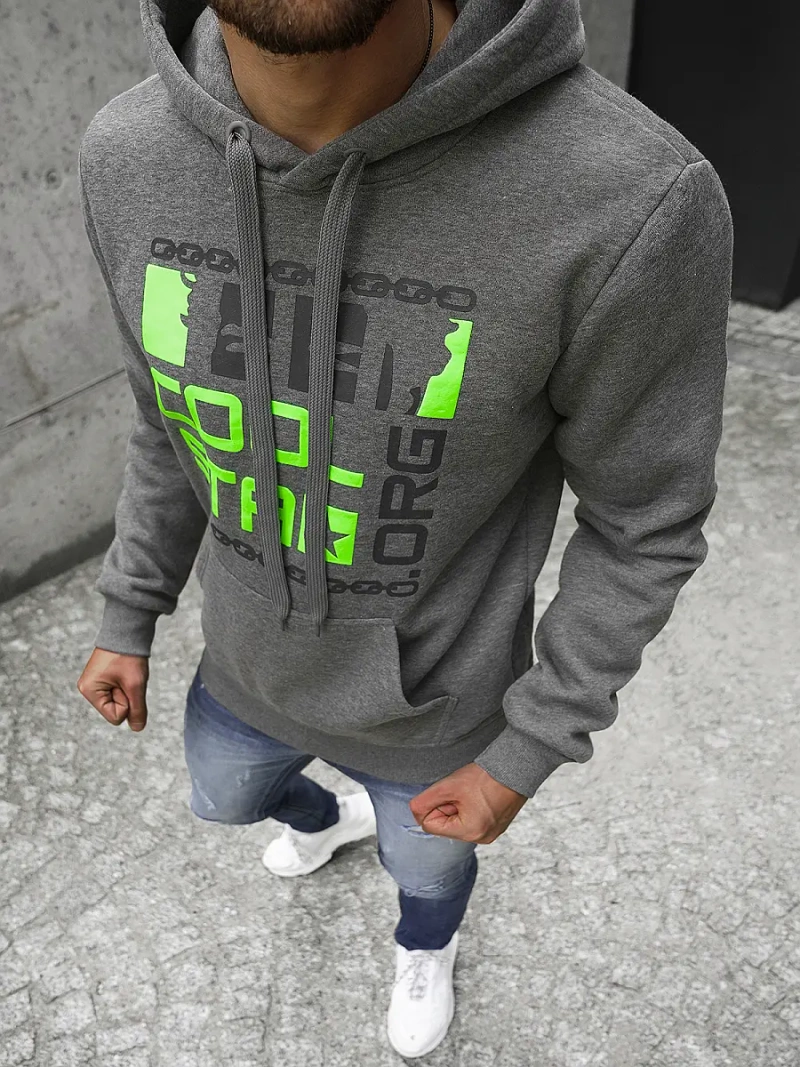 Sudadera de hombre amarillo grafito OZONEE JS/Y10022