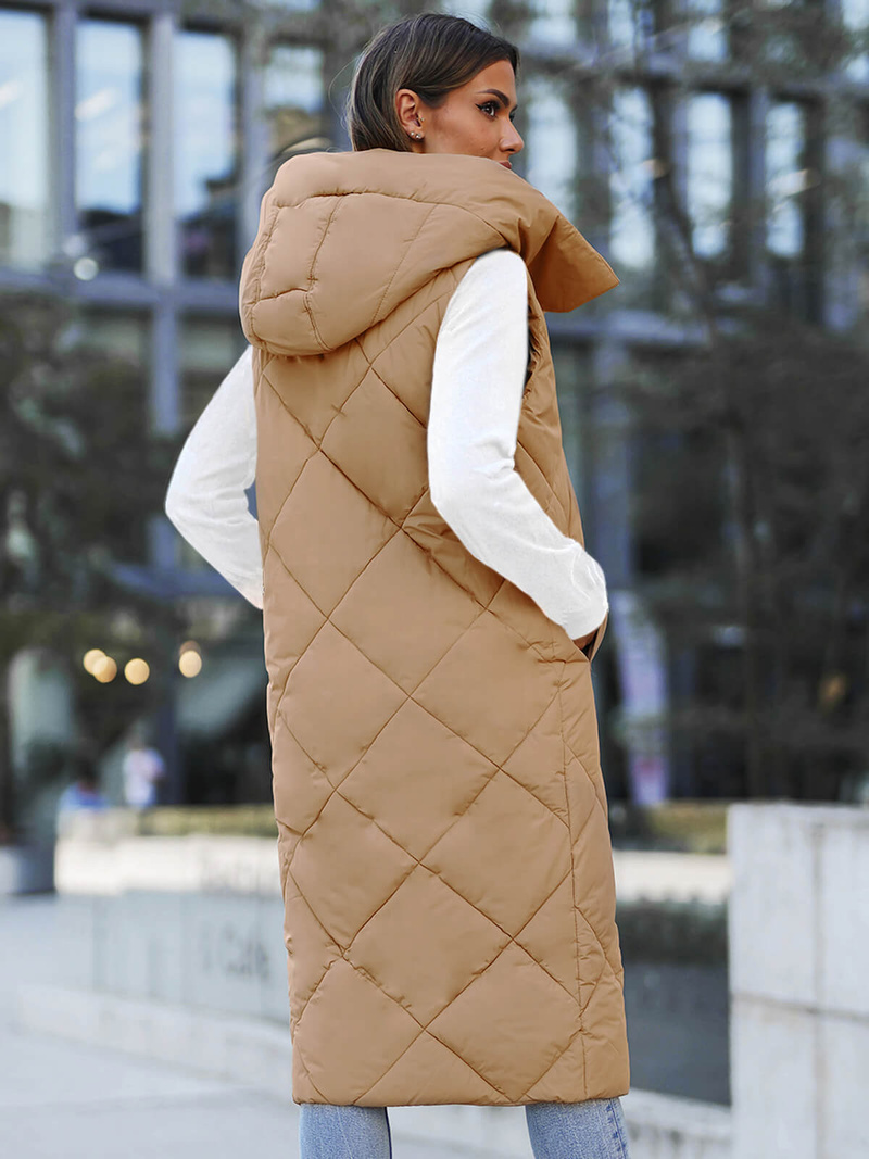 Chaleco de mujer camel OZONEE JS/5M3165/84