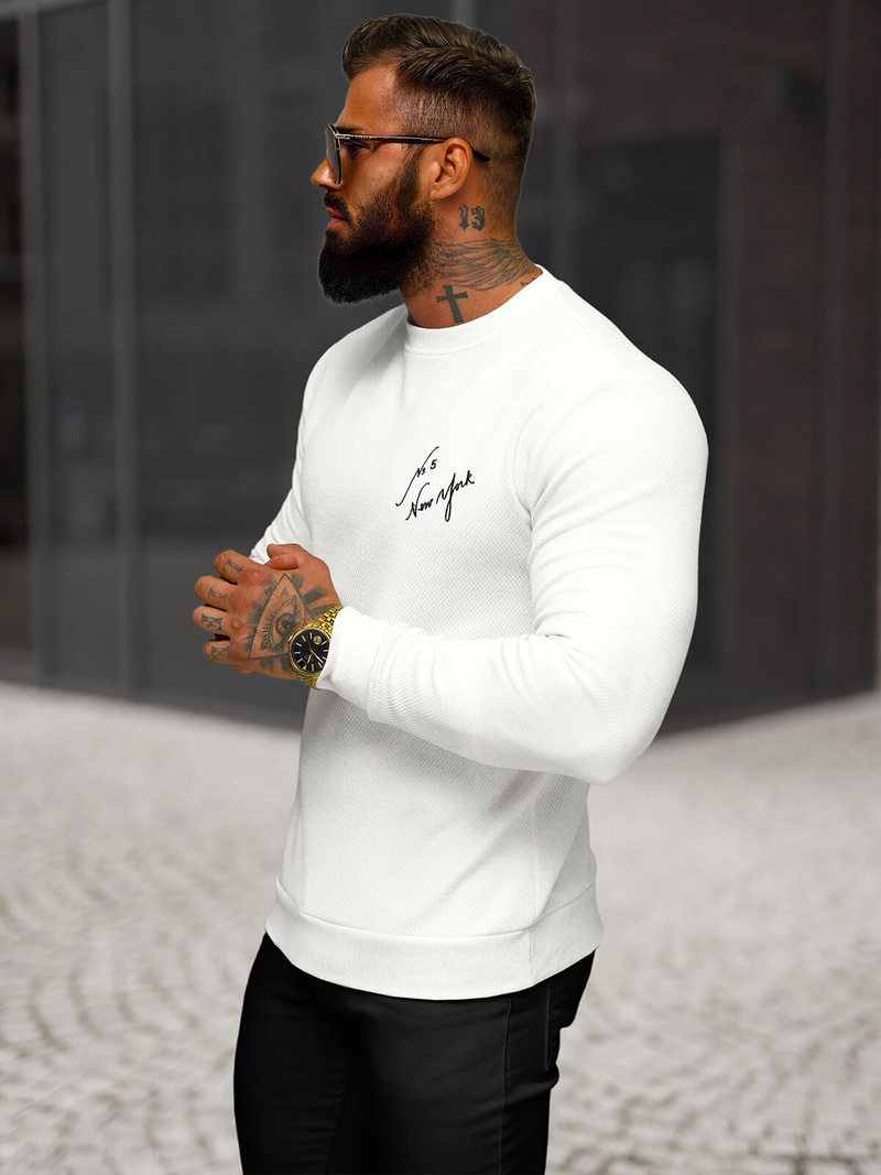 Sudadera de hombre blanca OZONEE O/P2031