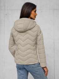 Chaqueta de mujer beige OZONEE JS/16M9232/62