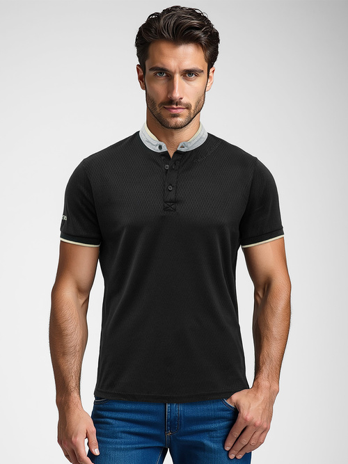 Polo de hombre negro OZONEE O/YN2/575