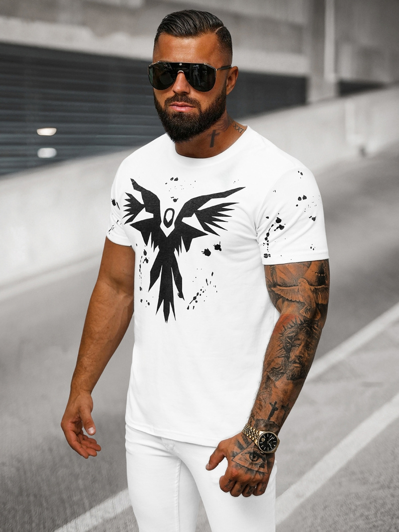 Camiseta de hombre blanca OZONEE O/T109/1Z