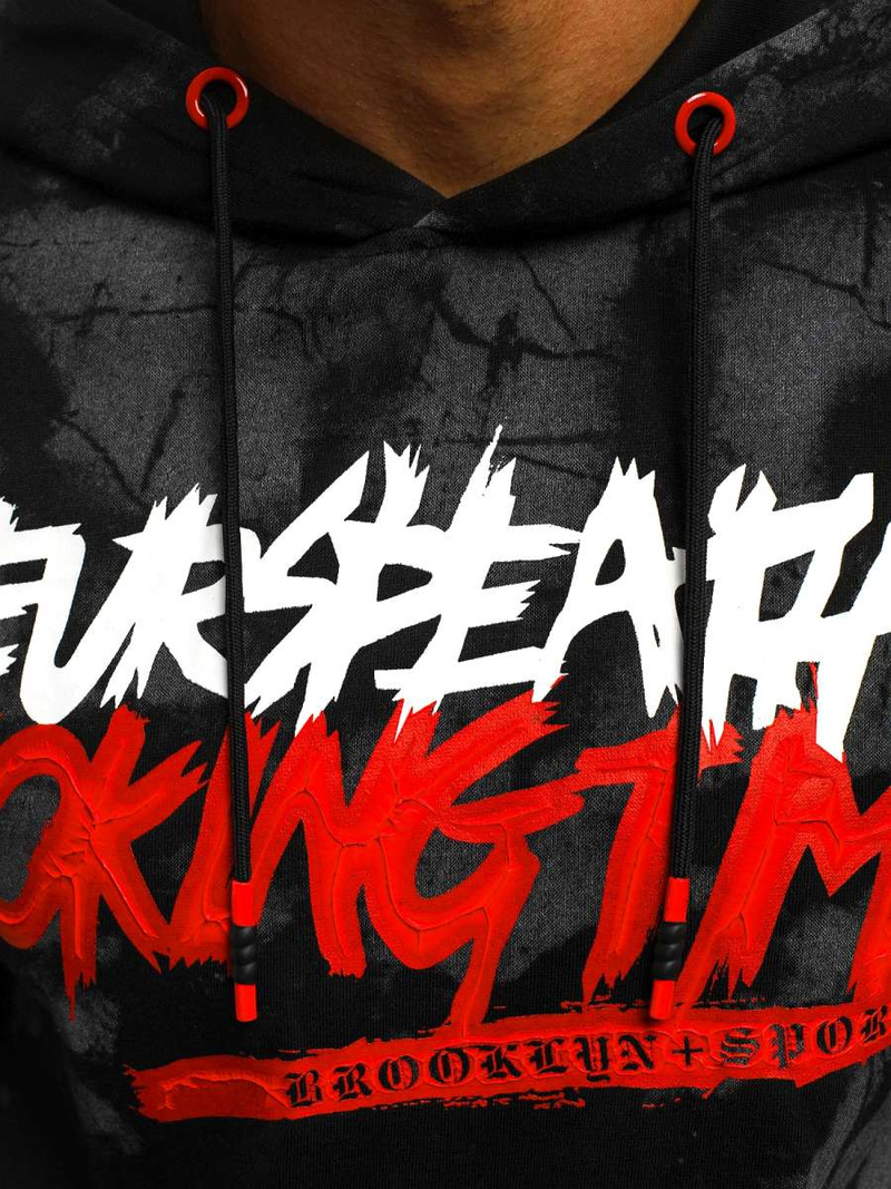 Sudadera de hombre negra OZONEE JS/DD210Z