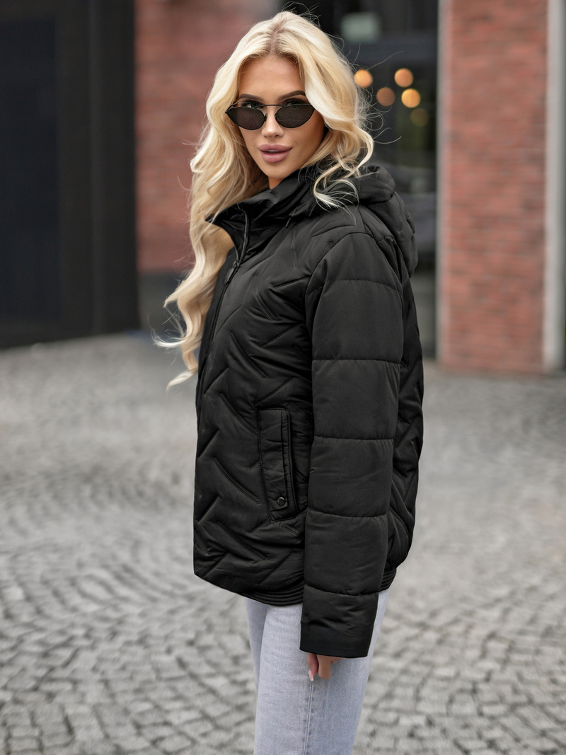 Chaqueta de mujer negra OZONEE JS/16M9300/392Z