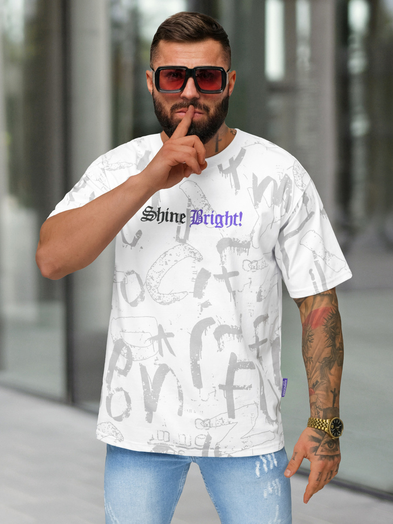 Camiseta de hombre blanco OZONEE O/YN2/621