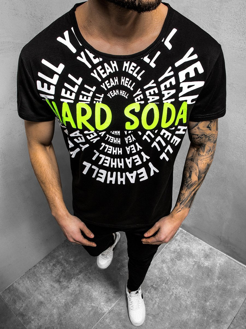 Camiseta de hombre negra OZONEE JS/KS1948Z