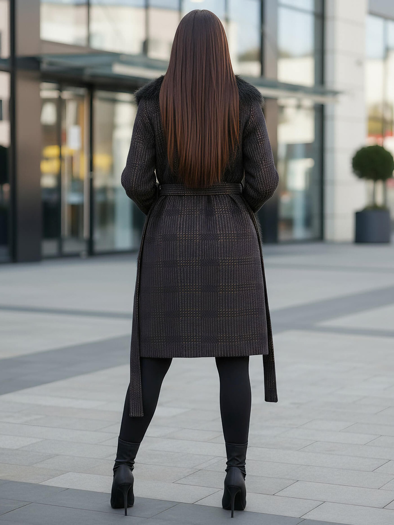 Abrigo de mujer negras OZONEE JS/53M5200/1Z