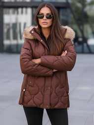 Chaqueta de mujer chocolate OZONEE JS/5M3226/158Z