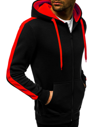 Sudadera de hombre negro-roja OZONEE JS/2015
