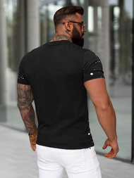 Camiseta de hombre negra OZONEE JS/8B1388/3