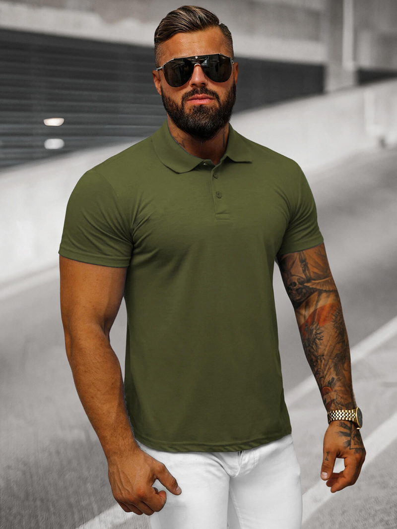 Polo de hombre verde OZONEE JS/8T80/29Z