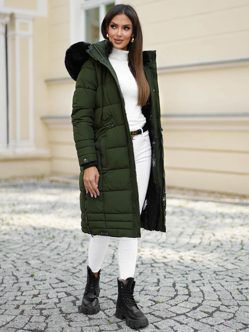 Chaqueta de mujer caqui OZONEE O/W377Z