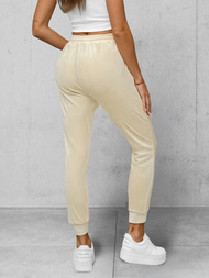 Pantalón velour de chándal para mujer en crudo OZONEE JS/8K1532/155
