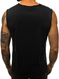 Camiseta sin mangas de hombre negra OZONEE JS/KS2075