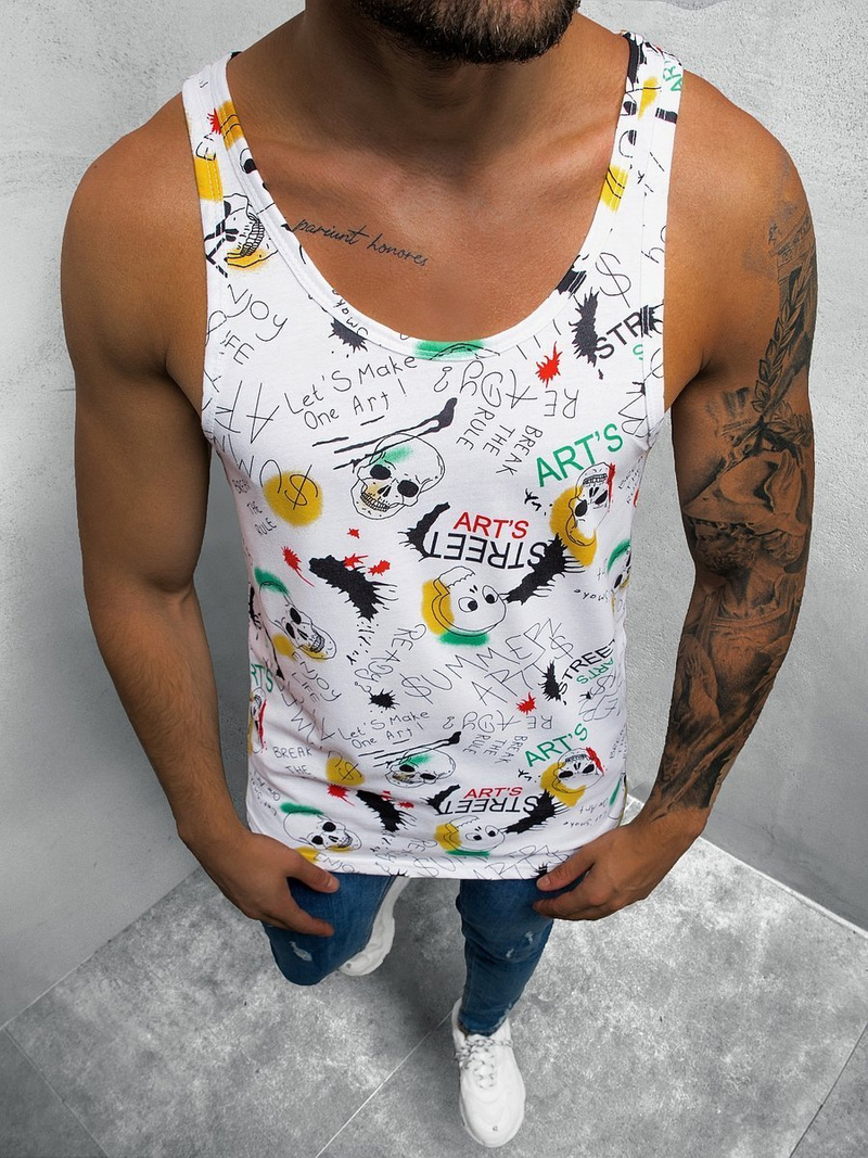 Camiseta sin mangas de hombre de color OZONEE O/BL124