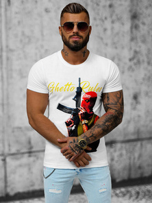Camiseta de hombre blanca OZONEE O/T129/1